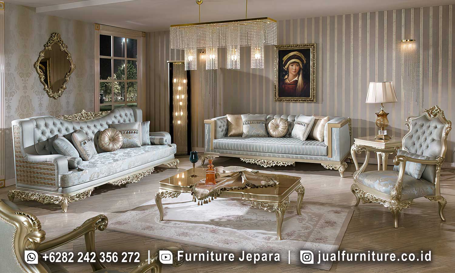 Jual Set Sofa Tamu Mewah Ukir Klasik Jepara Ck-082