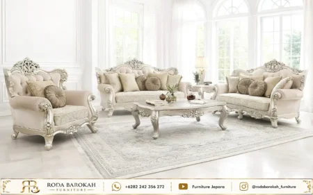 Harga Set Sofa Tamu Mewah Warna Silver Platinum Royal