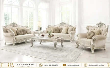 Harga Set Sofa Tamu Mewah Warna Silver Platinum Royal