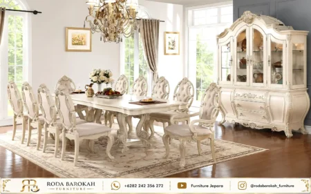 Jual Set Ruang Makan Klasik Mewah 10 Kursi Type Rococo