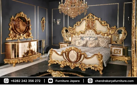 Kamar Set Mewah Model Eropa Ukiran Full Prada Emas
