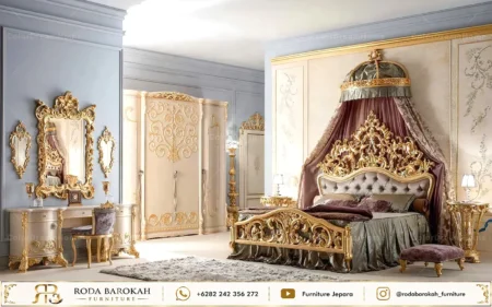 Model Set Tempat Tidur Mewah Ukir Royal Imperial Gold