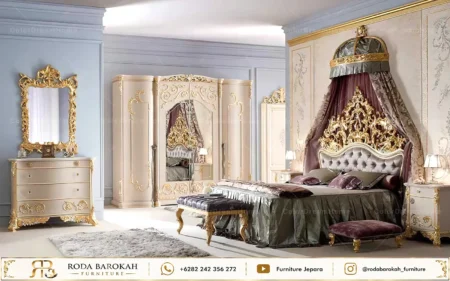 Model Set Tempat Tidur Mewah Ukir Royal Imperial Gold