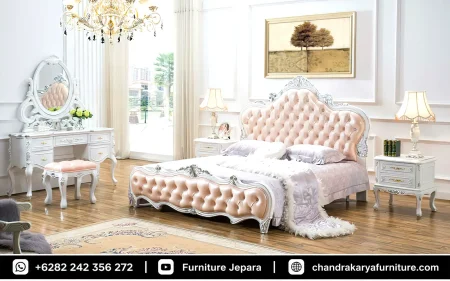 Set Kamar Tidur Mewah Ukir Blush Pink Tufted Series