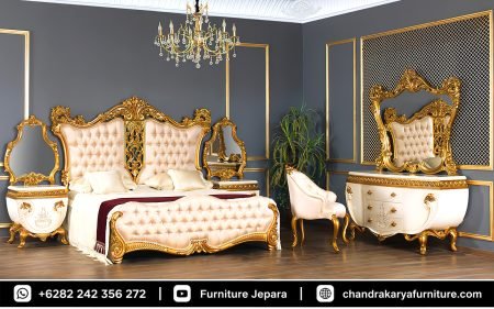 Set Kamar Tidur Sultan Ukiran Gaya Kerajaan Eropa Jepara Mewah