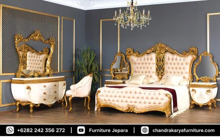 Set Kamar Tidur Sultan Ukiran Gaya Kerajaan Eropa Jepara Mewah