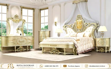 Set Kamar Tidur Ukir Mewah Jepara Gaya Italian Complete