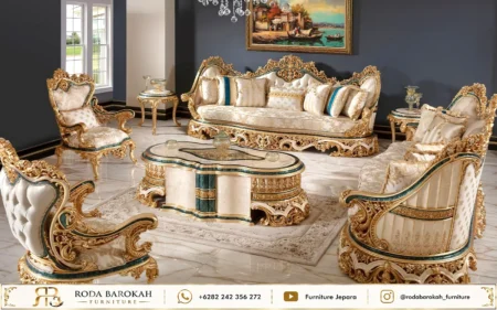 Set Kursi Tamu Mewah Sultan Ukiran Jepara Gaya Istana