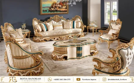 Set Kursi Tamu Mewah Sultan Ukiran Jepara Gaya Istana