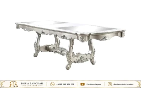 Set Ruang Makan Mewah Klasik Jepara Silver Luxury Silver