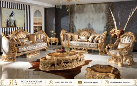 Set Sofa Ruang Tamu Mewah Ukiran Jati Masterpiece