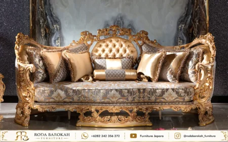 Set Sofa Ruang Tamu Mewah Ukiran Jati Masterpiece