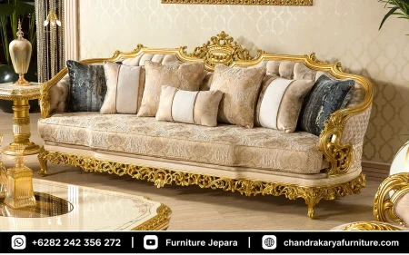 Set Sofa Tamu Mewah Luxury Formasi Lengkap Ukir Venetian