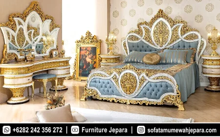 Set Tempat Tidur Ukir Mewah Royal Klasik Eropa Luxury