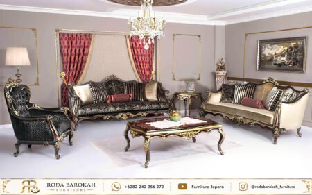 Desain Sofa Tamu Mewah Ukir Jepara Gaya Eropa