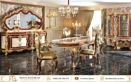 Jual Set Meja Makan Mewah Ukiran Kayu Jepara Sultan Luxury