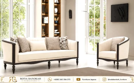 Jual Sofa Tamu Mewah Jepara Style Neo Classic Cream