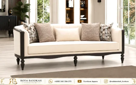 Jual Sofa Tamu Mewah Jepara Style Neo Classic Cream