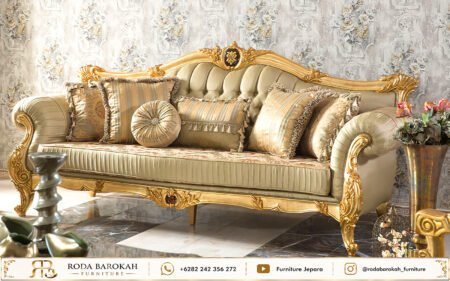 Jual Sofa Tamu Ukir Mewah Champagne Gold Sultan
