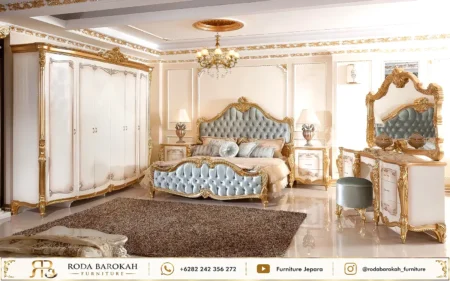 Set Kamar Mewah Ukir Sultan Imperial Light Blue