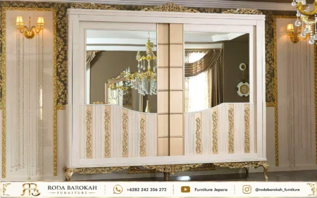 Set Kamar Tidur Ukir Sultan Navy Gold Mewah