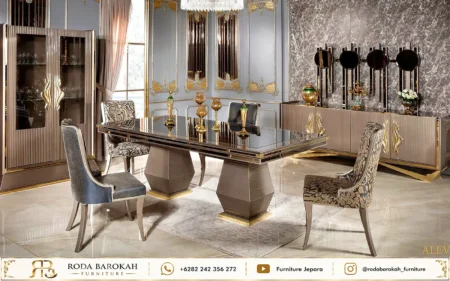 Set Meja Makan Ukiran Kayu Jepara Sultan Classy