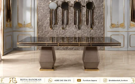Set Meja Makan Ukiran Kayu Jepara Sultan Classy