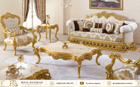 Set Sofa Tamu Ukir Jepara Sultan Royal Gold