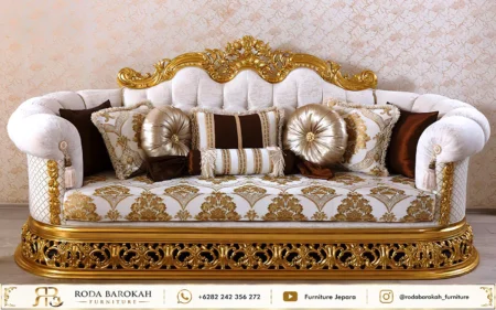 Set Sofa Tamu Ukir Jepara Sultan Royal Gold