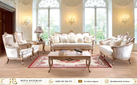 Desain Set Sofa Ruang Tamu Mewah Ukiran Mebel Jepara