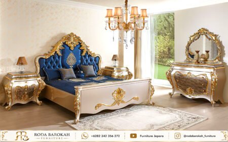 Desain Set Tempat Tidur Ukiran Mewah Champagne Mebel Jepara