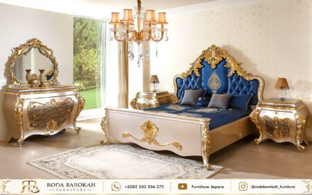 Desain Set Tempat Tidur Ukiran Mewah Champagne Mebel Jepara