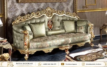 Jual Sofa Tamu Mewah Ukir Jepara Sultan Olive Gold