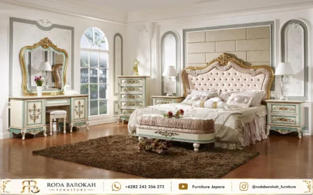 Konsep Kamar Tidur Elegan Mewah Ukiran Emas Klasik Jepara