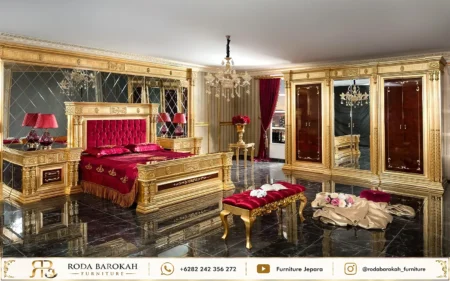 Model Kamar Tidur Mewah Ukir Jepara Sultan Klasik Full Gold