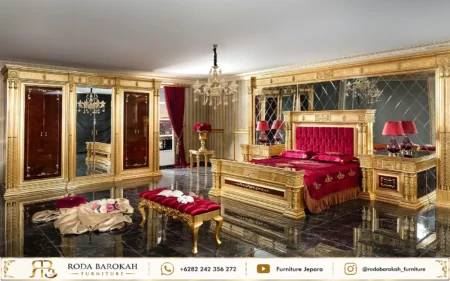 Model Kamar Tidur Mewah Ukir Jepara Sultan Klasik Full Gold