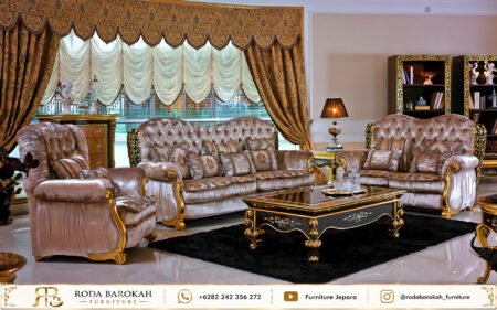 Model Kursi Tamu Klasik Mewah Ukir Bronze Gold Jepara