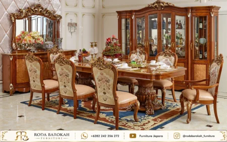 Model Set Ruang Makan Sultan Klasik Kayu Jati