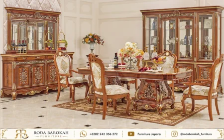 Rekomendasi Meja Makan Ukir Jepara Mewah Nuansa Natural