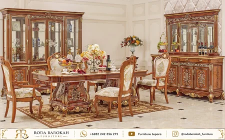 Rekomendasi Meja Makan Ukir Jepara Mewah Nuansa Natural