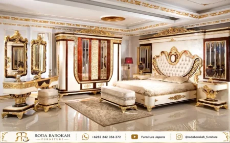 Set Kamar Mewah Ukir Sultan Imperial Pearl Gold