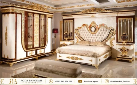 Set Kamar Mewah Ukir Sultan Imperial Pearl Gold