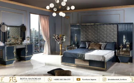 Set Kamar Tidur Klasik Mewah Eropa Midnight Velvet Silk