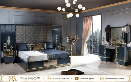 Set Kamar Tidur Klasik Mewah Eropa Midnight Velvet Silk