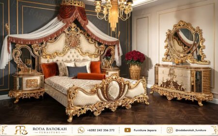 Set Kamar Tidur Utama Mewah Elegansi Emas Jepara