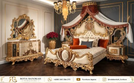 Set Kamar Tidur Utama Mewah Elegansi Emas Jepara
